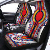 Red And White African Dashiki Print Universal Fit Car Seat Covers 102422