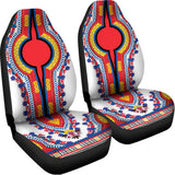 Red And White African Dashiki Print Universal Fit Car Seat Covers 102422