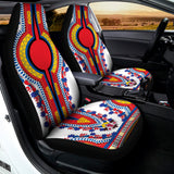 Red And White African Dashiki Print Universal Fit Car Seat Covers 102422