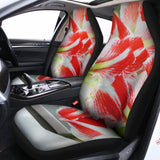 Red And White Amaryllis Print Universal Fit Car Seat Covers 102422