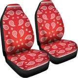 Red And White Bandana Print Universal Fit Car Seat Covers 102422
