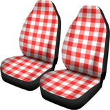 Red And White Buffalo Check Print Universal Fit Car Seat Covers 102422