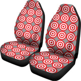 Red And White Bullseye Target Print Universal Fit Car Seat Covers 102422