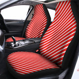 Red And White Candy Cane Pattern Print Universal Fit Car Seat Covers 102422