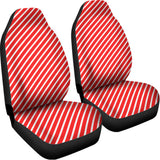 Red And White Candy Cane Pattern Print Universal Fit Car Seat Covers 102422