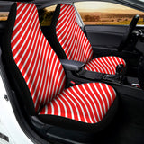 Red And White Candy Cane Pattern Print Universal Fit Car Seat Covers 102422