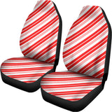 Red And White Candy Cane Stripe Print Universal Fit Car Seat Covers 102422