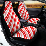Red And White Candy Cane Stripe Print Universal Fit Car Seat Covers 102422