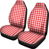 Red And White Check Pattern Print Universal Fit Car Seat Covers 102422