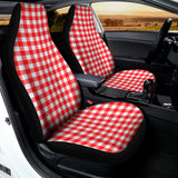 Red And White Check Pattern Print Universal Fit Car Seat Covers 102422