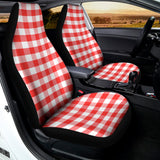 Red And White Gingham Pattern Print Universal Fit Car Seat Covers 102422