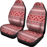 Red And White Native Tribal Print Universal Fit Car Seat Covers 102422