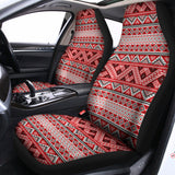 Red And White Native Tribal Print Universal Fit Car Seat Covers 102422