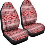 Red And White Native Tribal Print Universal Fit Car Seat Covers 102422