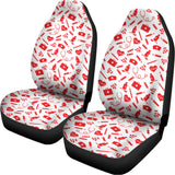 Red And White Nurse Pattern Print Universal Fit Car Seat Covers 102422