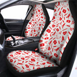 Red And White Nurse Pattern Print Universal Fit Car Seat Covers 102422