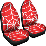 Red And White Spider Web Pattern Print Universal Fit Car Seat Covers 102422