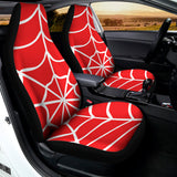 Red And White Spider Web Pattern Print Universal Fit Car Seat Covers 102422