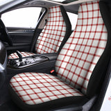 Red And White Tattersall Pattern Print Universal Fit Car Seat Covers 102422