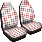 Red And White Tattersall Pattern Print Universal Fit Car Seat Covers 102422