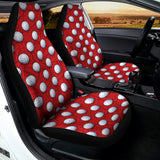 Red And White Volleyball Pattern Print Universal Fit Car Seat Covers 102422