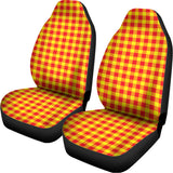 Red And Yellow Check Pattern Print Universal Fit Car Seat Covers 102422