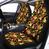 Red And Yellow Flowers Print Universal Fit Car Seat Covers 102422