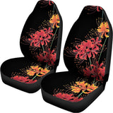 Red And Yellow Japanese Amaryllis Print Universal Fit Car Seat Covers 102422