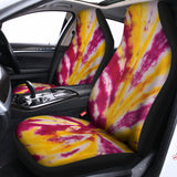 Red And Yellow Spider Tie Dye Print Universal Fit Car Seat Covers 102422