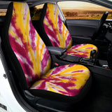 Red And Yellow Spider Tie Dye Print Universal Fit Car Seat Covers 102422