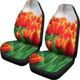 Red And Yellow Tulip Print Universal Fit Car Seat Covers 102422