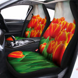 Red And Yellow Tulip Print Universal Fit Car Seat Covers 102422