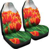 Red And Yellow Tulip Print Universal Fit Car Seat Covers 102422
