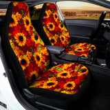 Red Autumn Sunflower Pattern Print Universal Fit Car Seat Covers 102422