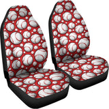 Red Baseball Pattern Print Universal Fit Car Seat Covers 102422