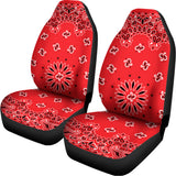 Red Black And White Bandana Print Universal Fit Car Seat Covers 102422