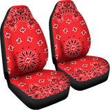Red Black And White Bandana Print Universal Fit Car Seat Covers 102422