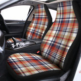 Red Blue And Beige Madras Plaid Print Universal Fit Car Seat Covers 102422