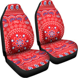 Red Blue And White Bandana Print Universal Fit Car Seat Covers 102422