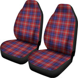 Red Blue And White Tartan Pattern Print Universal Fit Car Seat Covers 102422