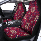 Red Boho Flower Pattern Print Universal Fit Car Seat Covers 102422