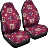 Red Boho Flower Pattern Print Universal Fit Car Seat Covers 102422