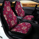 Red Boho Flower Pattern Print Universal Fit Car Seat Covers 102422