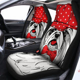 Red Cap Yorkshire Terrier Print Universal Fit Car Seat Covers 102422