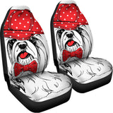 Red Cap Yorkshire Terrier Print Universal Fit Car Seat Covers 102422