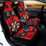 Red Chinese Zodiac Wheel Print Universal Fit Car Seat Covers 102422