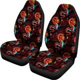 Red Dragon Lotus Pattern Print Universal Fit Car Seat Covers 102422