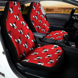 Red French Bulldog Pattern Print Universal Fit Car Seat Covers 102422