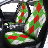 Red Green And White Argyle Pattern Print Universal Fit Car Seat Covers 102422