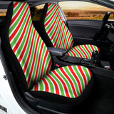 Red Green And White Candy Cane Print Universal Fit Car Seat Covers 102422